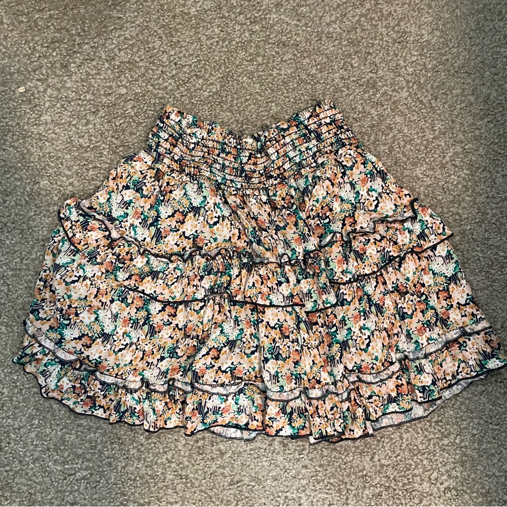 Floral Ruffle Skirt - Multicolor (Altar’d State)